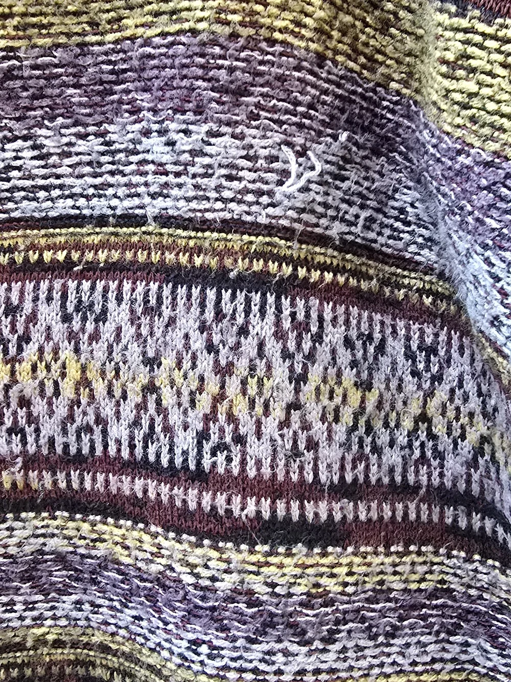 CJ Banks Fair Isle Open Front Cardigan Sweater 3X Burgundy Mustard Boho PlusSize